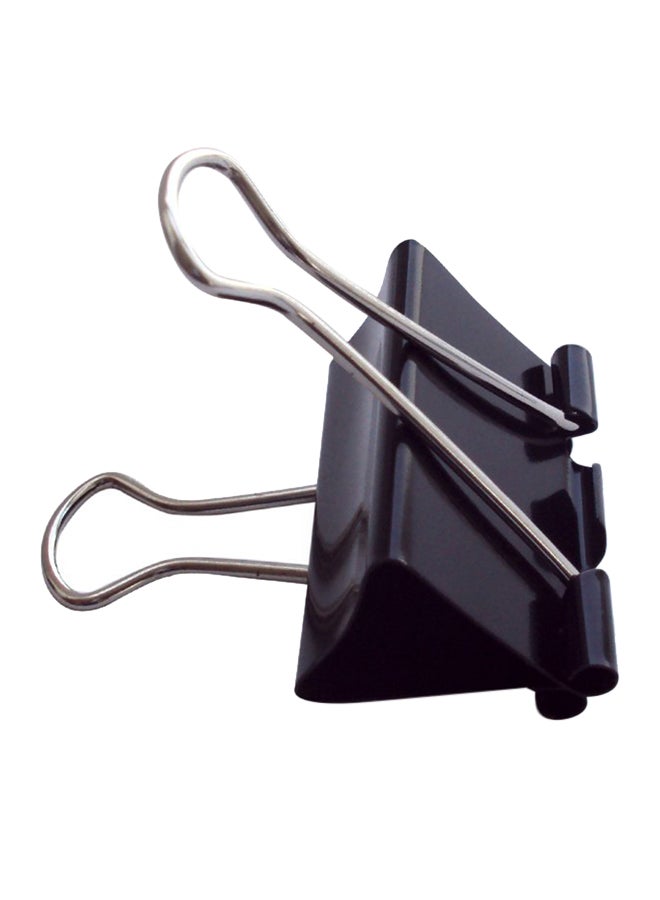 Deluxe Amt 12-Piece Binder Clip Black/Silver 