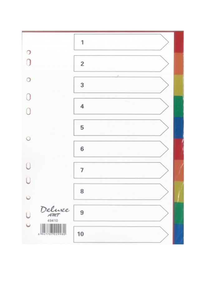 Deluxe Amt 25-Piece Index Divider Without Number Multicolour 
