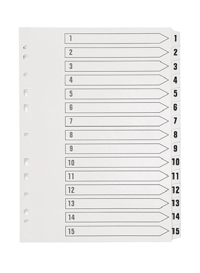 Deluxe Amt 20-Piece Index Divider With Number Grey 