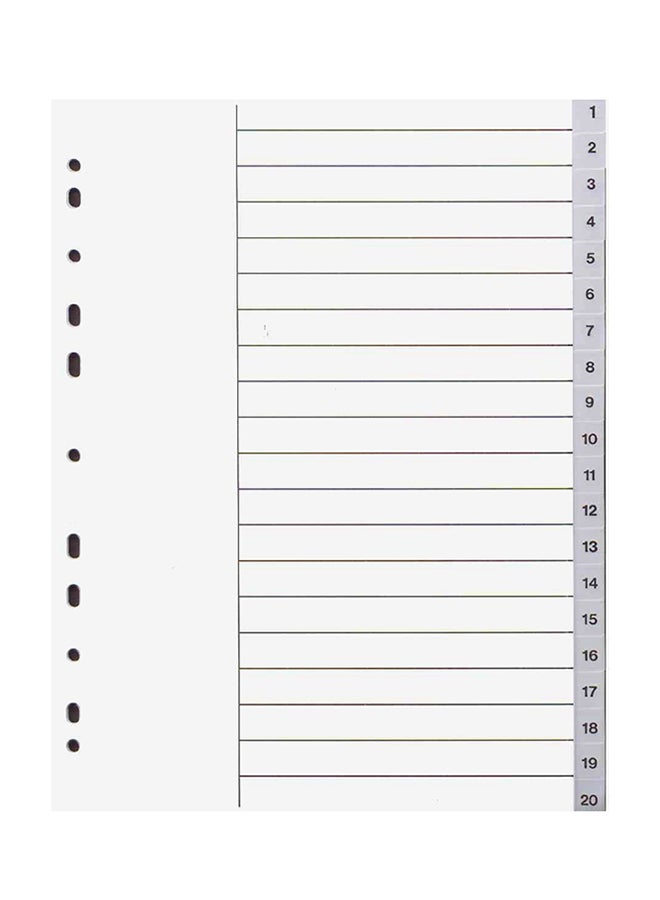 Deluxe Amt Index Divider With Number Grey 
