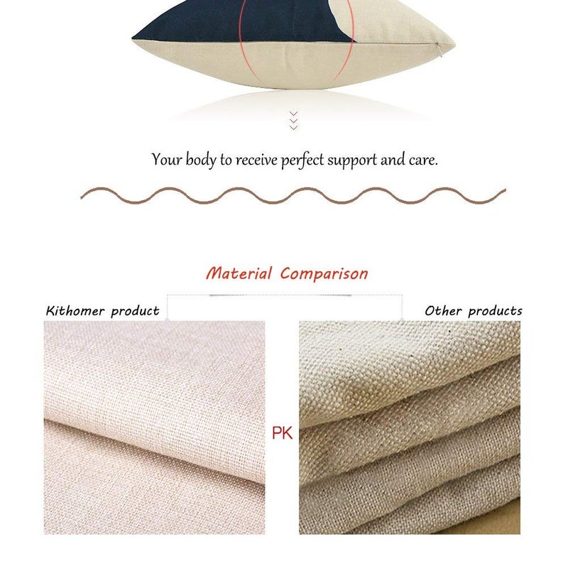 Decorative Pillow Cover cotton Beige 18x18inch  - Image 4
