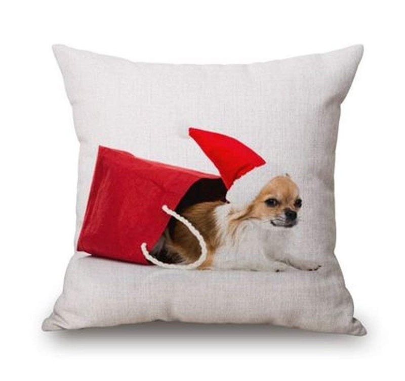 Merry Christmas Decorative Pillow Cover cotton Beige 18x18inch  - Image 1