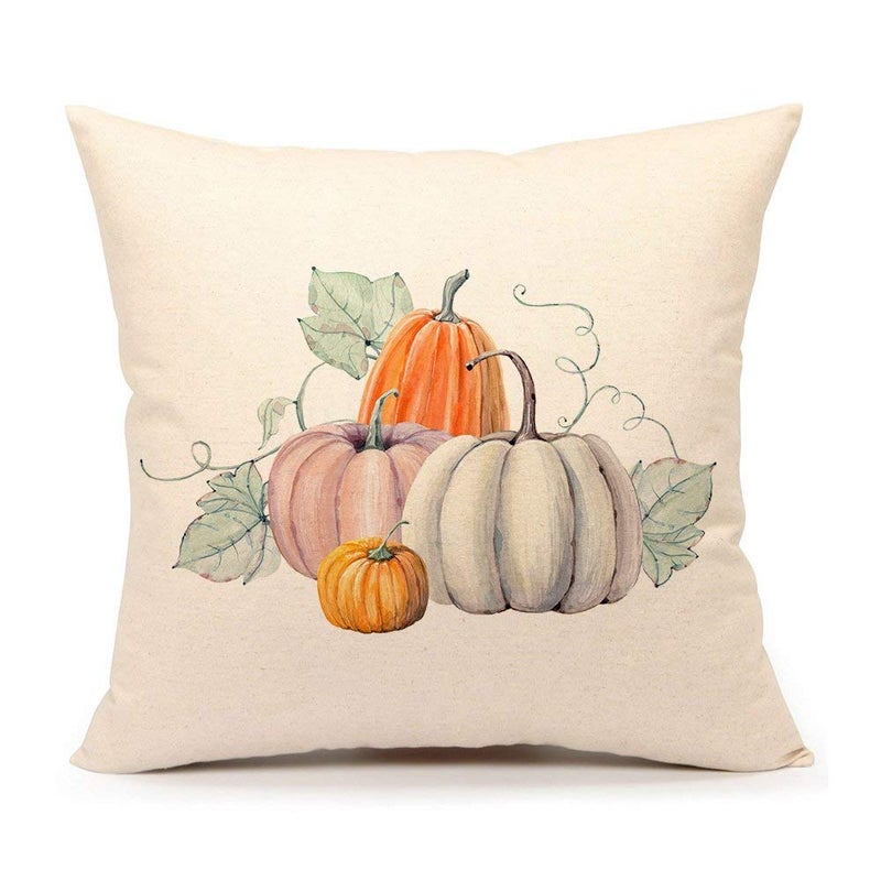 Halloween Decorative Pillow Cover Cotton Beige 18x18inch  - Image 1