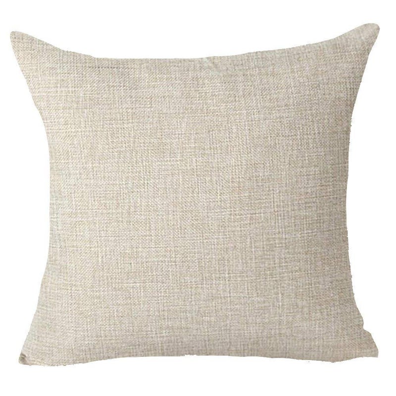 Decorative Pillow Cover cotton Beige/Blue 18x18inch  - Image 2