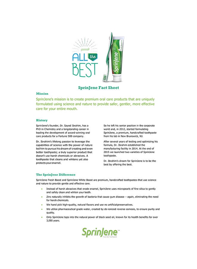 سبرين جين معجون أسنان فريش بوست بالفلورايد أخضر - Image 5