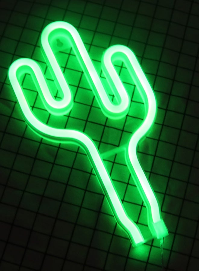 UNIVERSAL Neon Cactus Shaped LED Night Light Green 29x15x4cm  - Image 2