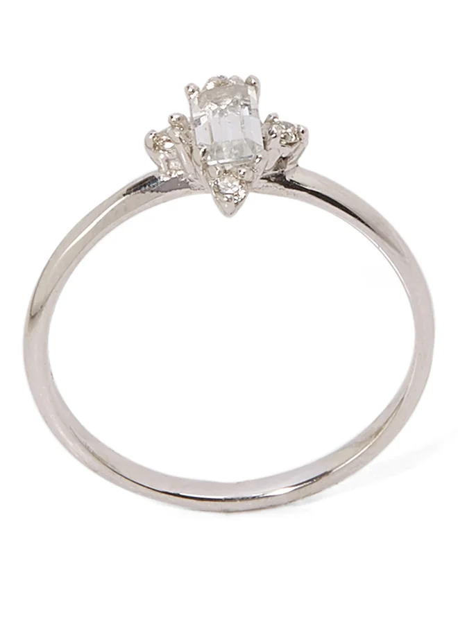 elli 925 Sterling Silver Crossed Gold Plated Ring