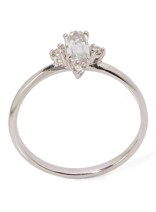 elli 925 Sterling Silver Crossed Gold Plated Ring