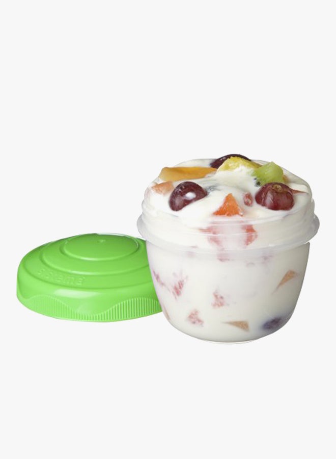 سيستيما طقم أوعية حفظ حليب الزبادي مكون من قطعتين وردي/شفاف/أزرق - Image 3