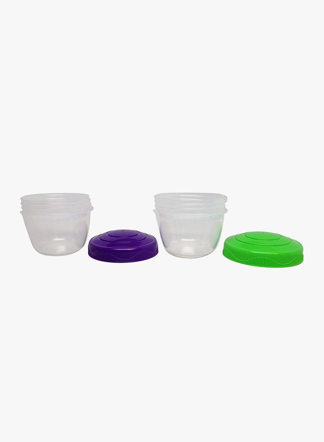 sistema - 2-Piece Yogurt Container Set Green/Purple/Clear - Image 1