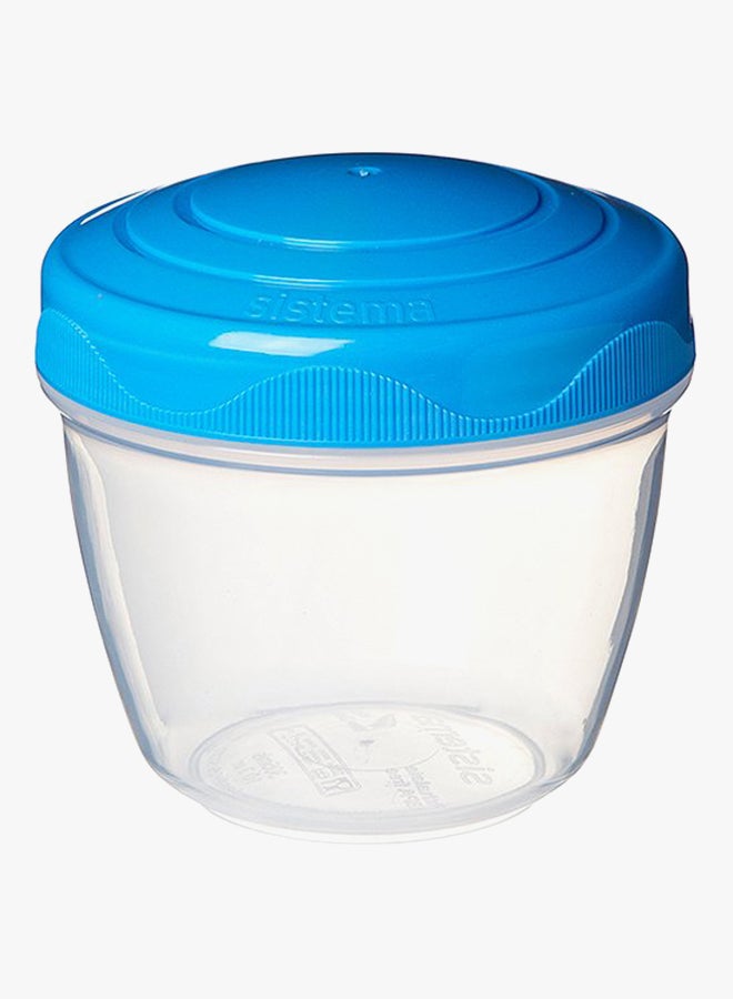 سيستيما طقم أوعية حفظ حليب الزبادي مكون من قطعتين أزرق/شفاف - Image 2