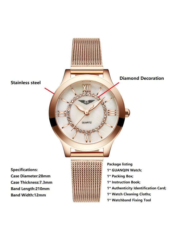 GUANQIN - Women's Waters Resistant Stainless Steel Analog Watch SW0061 - Image 1