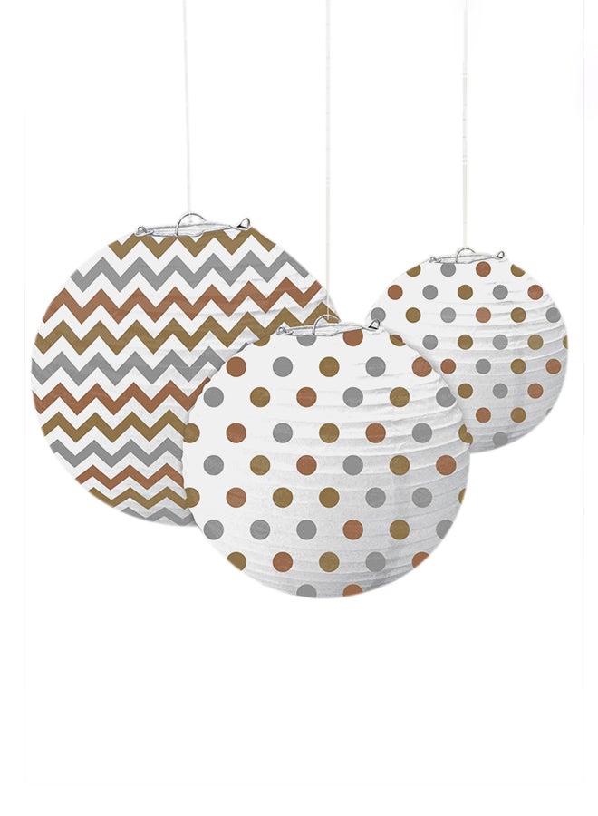 Amscan 3-Piece Round Lantern Set 9inch