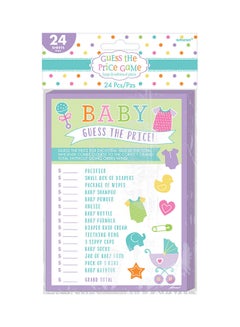 Amscan 24-Piece Baby Shower Guess The Price Sheet Set 