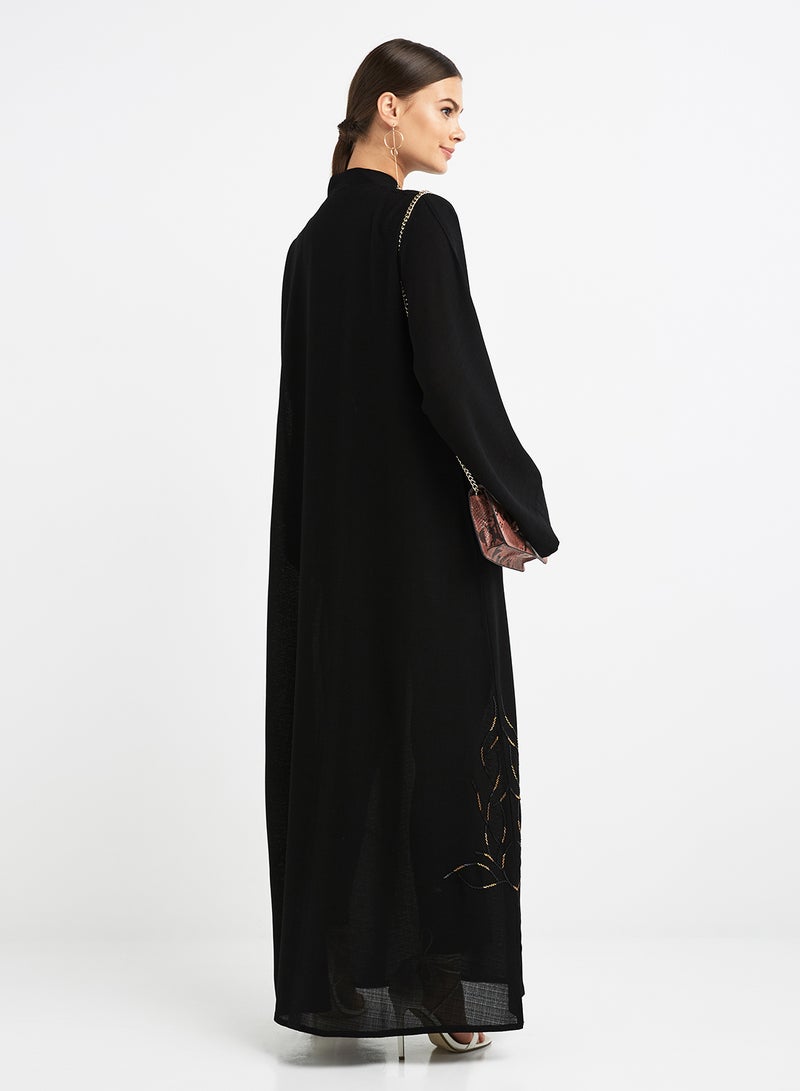 NUKHBAA - Sequin Designed Abaya Black - Image 1