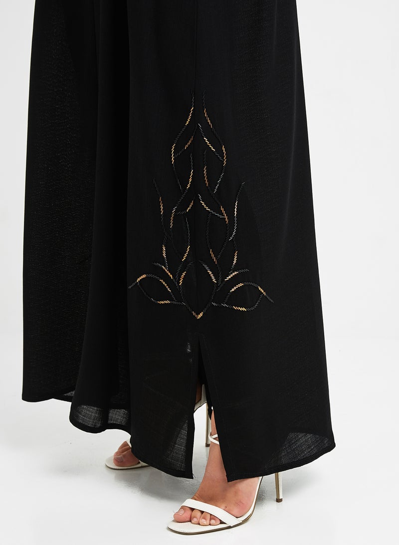 NUKHBAA - Sequin Designed Abaya Black - Image 1