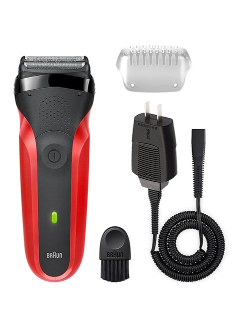 Series 3 300s Rechargeable Electric Shaver Red/Black