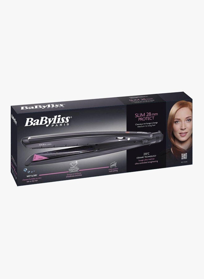 babyliss Slim 28 Mm Protect Hair Straightener With DC Dryer Black - Image 2