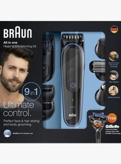 BRAUN MGK3080 9-In-1 Head To Toe Grooming Kit Black/Blue  - Image 2
