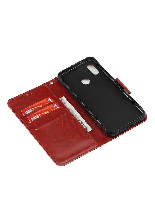 Flip Case Cover For Huawei Nova 3e Brown