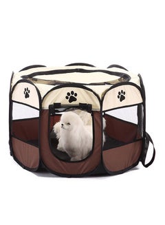 UNIVERSAL Portable Folding Pet Cage Brown 91x91x58centimeter  - Image 3