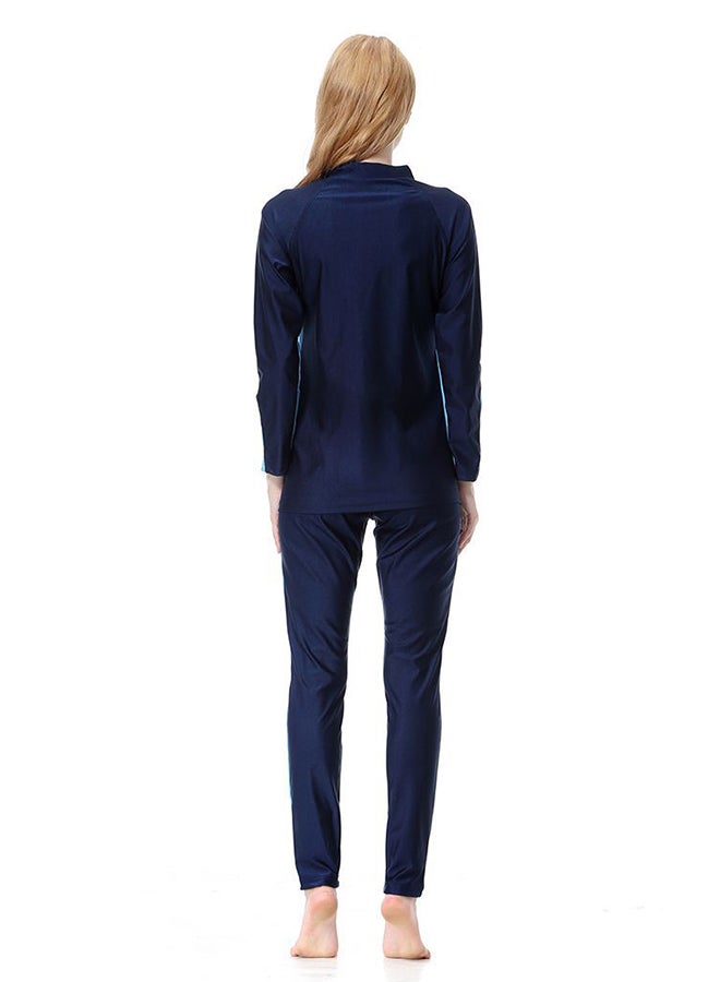 Generic - 3-Piece Long Sleeve Swimsuit Set With Cap Blue - Image 1