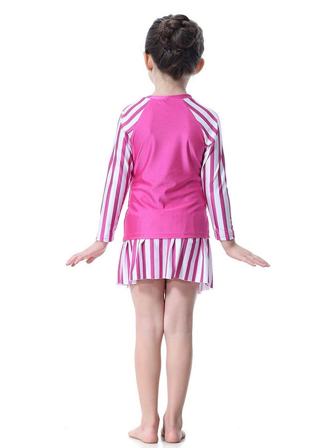 2-Piece Long Sleeve Split Swimsuit Pink/White - v1539657126/N18544333V_2