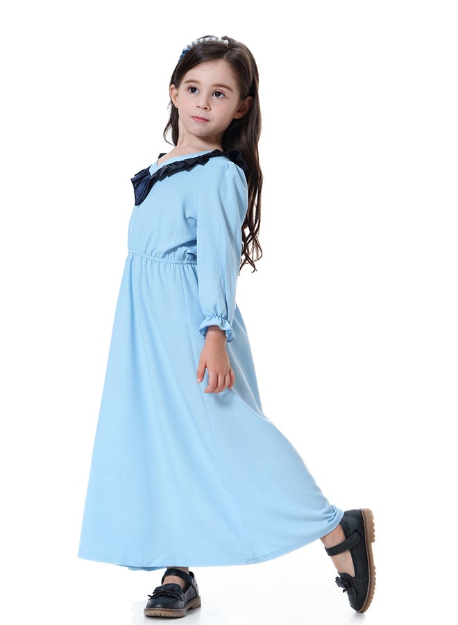 عباية طويلة بأكمام منتفخة أزرق سماوي - Image 3