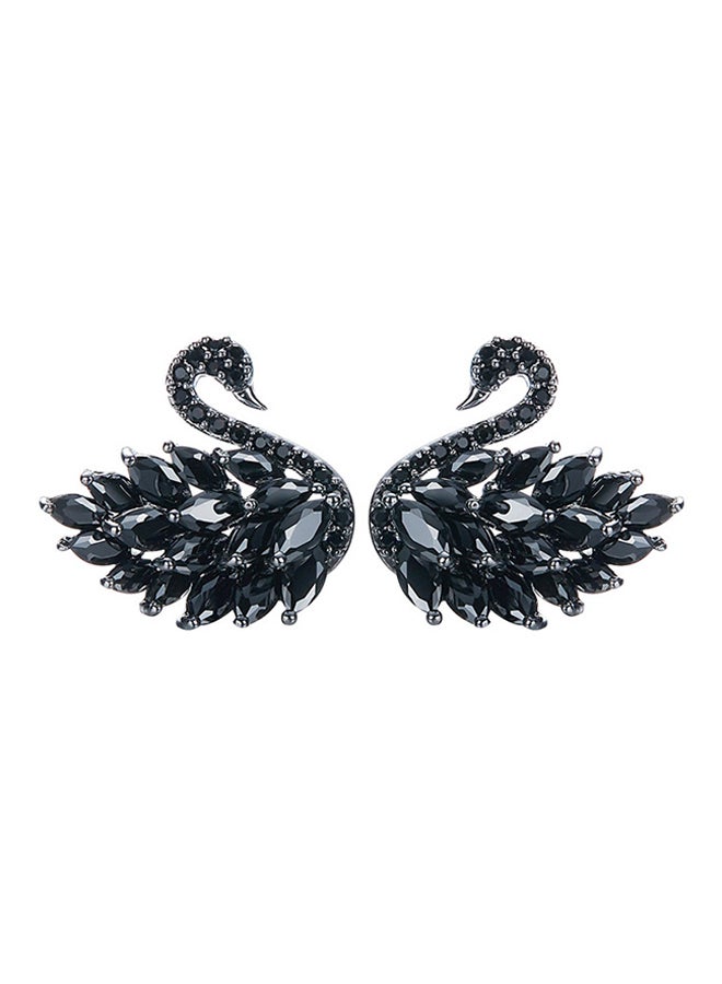 Generic - 925 Sterling Silver Swan Earrings - Image 1