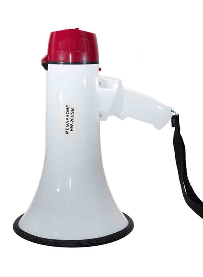 Uni-Tex Many Function Folding Portable Megaphone White/Red/Black - Image 1