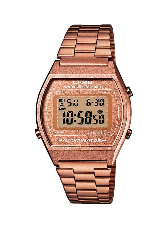 CASIO Women's Water Resistant Stainless Steel Digital Watch B640WC-5A - 35 mm - Rose Gold - Image 1