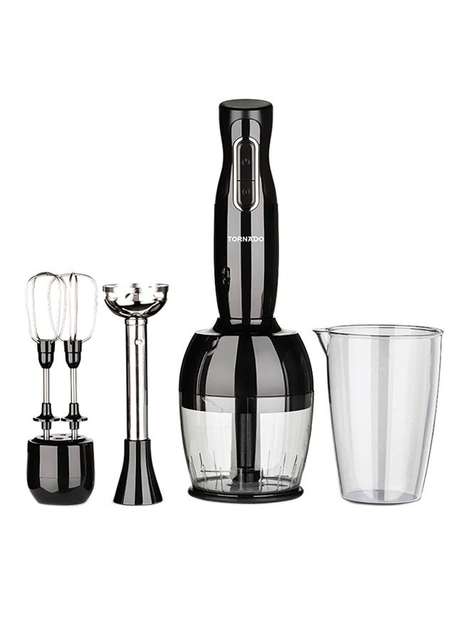 TORNADO Electric Hand Blender With Chopper 1000W THB-1000MC Black/Clear 