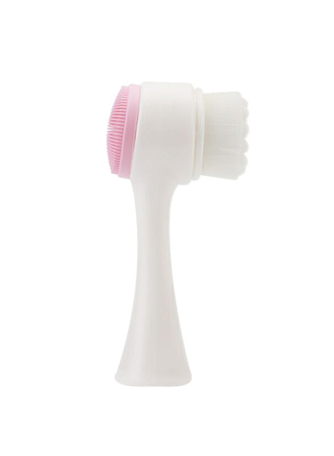 Generic 2 In 1 Facial Cleansing And Exfoliating Brush White/Pink 