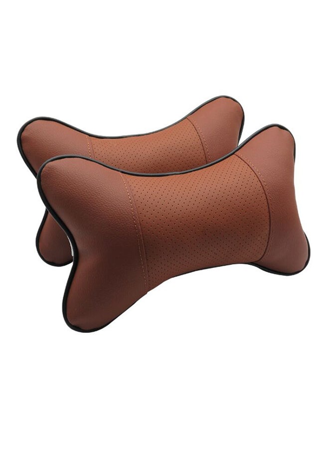 2-Piece Leather Car Neck Pillow