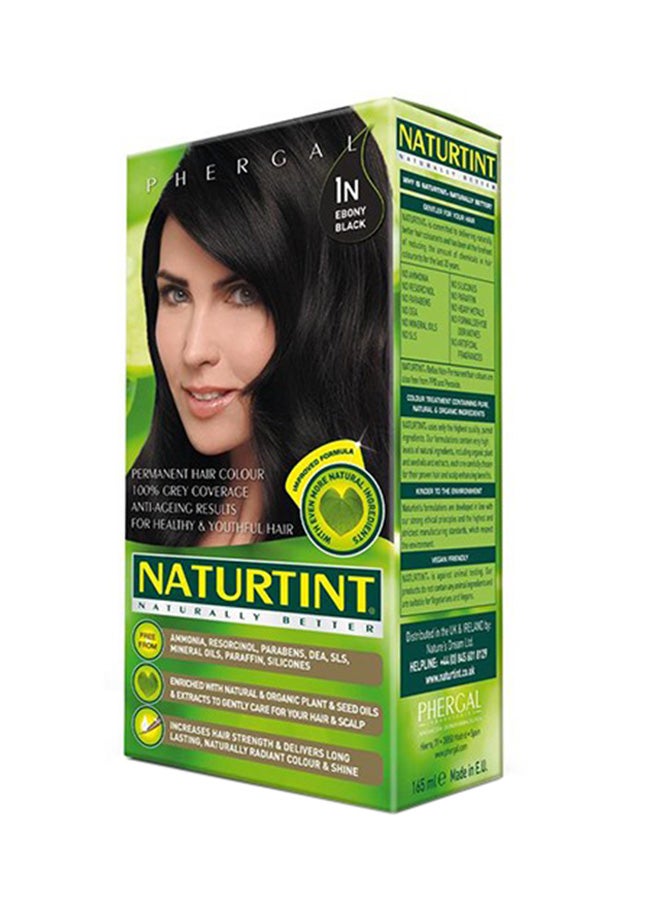 NATURTINT Permanent Hair Colour 1N-Ebony Black 165ml 