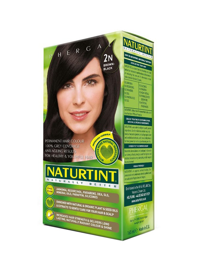 NATURTINT - Permanent Hair Colour 2N-Black Brown 165ml - Image 1
