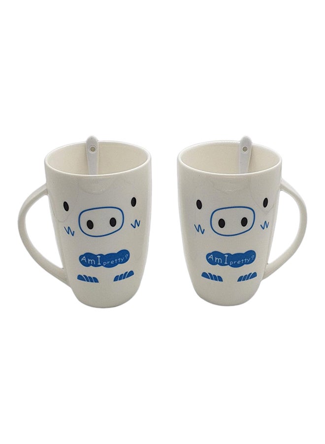 GULF-DEALZ - 2-Piece Am I Pretty Coffee And Tea Mug White/Blue 22cm - Image 1