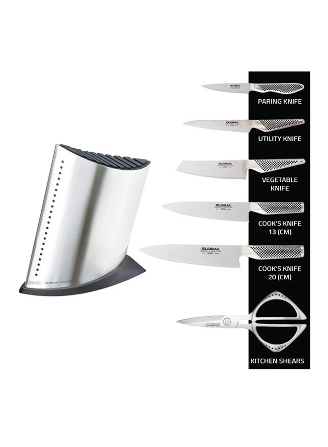 GLOBAL - 7-Piece Knife Block Set Silver standard - Image 1