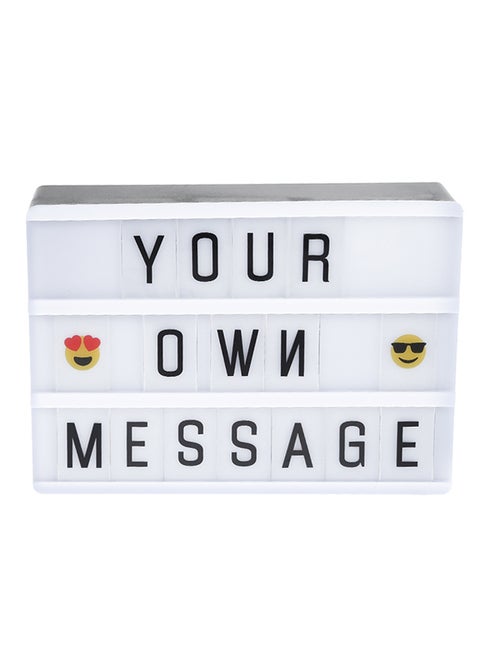 DIY LED  Light Box With Letter Cards White 29.7x5x 21.7cm
