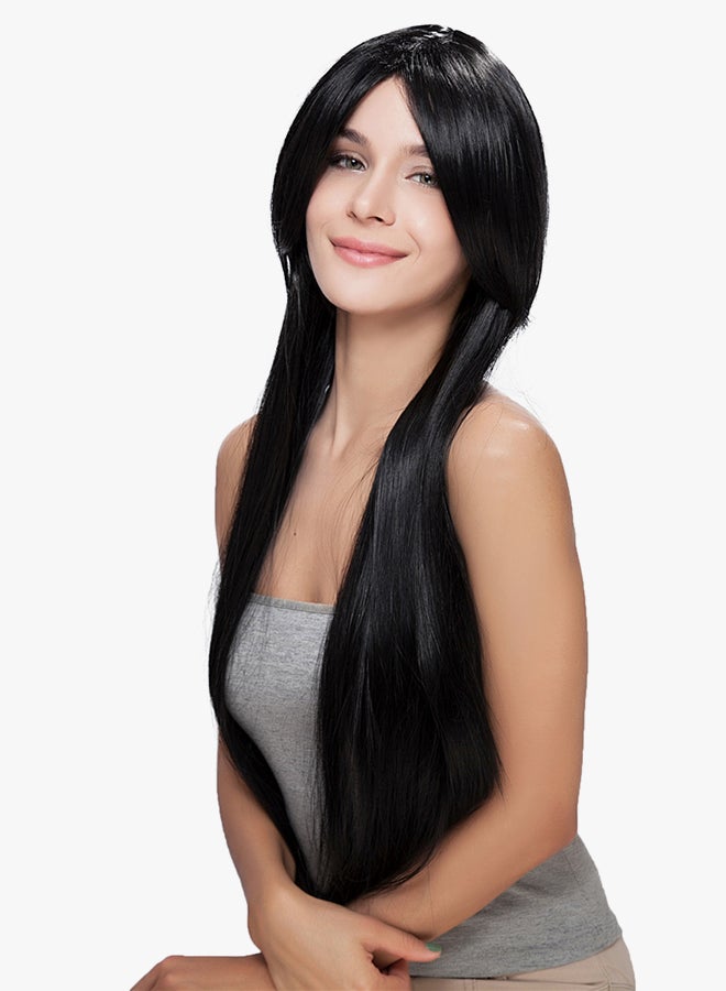 Long Straight Hair Wig Black 301grams - Image 3