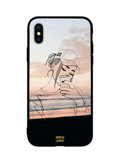 Protective Case Cover For Apple iPhone XS Max Doodle Cap Girl Making Selfie