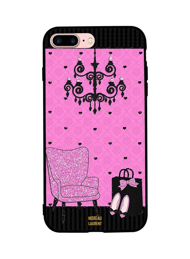 Moreau Laurent Skin Case Cover -for Apple iPhone 8 Plus Black And Pink Combination Black And Pink Combination