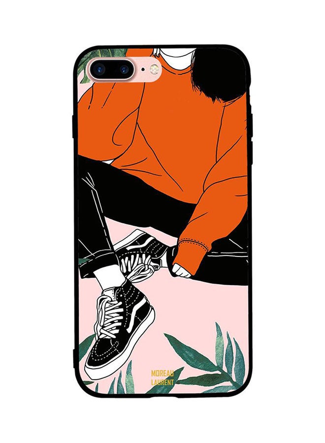 Moreau Laurent Skin Case Cover -for Apple iPhone 8 Plus Black Shoes Orange Shirt Girl Black Shoes Orange Shirt Girl