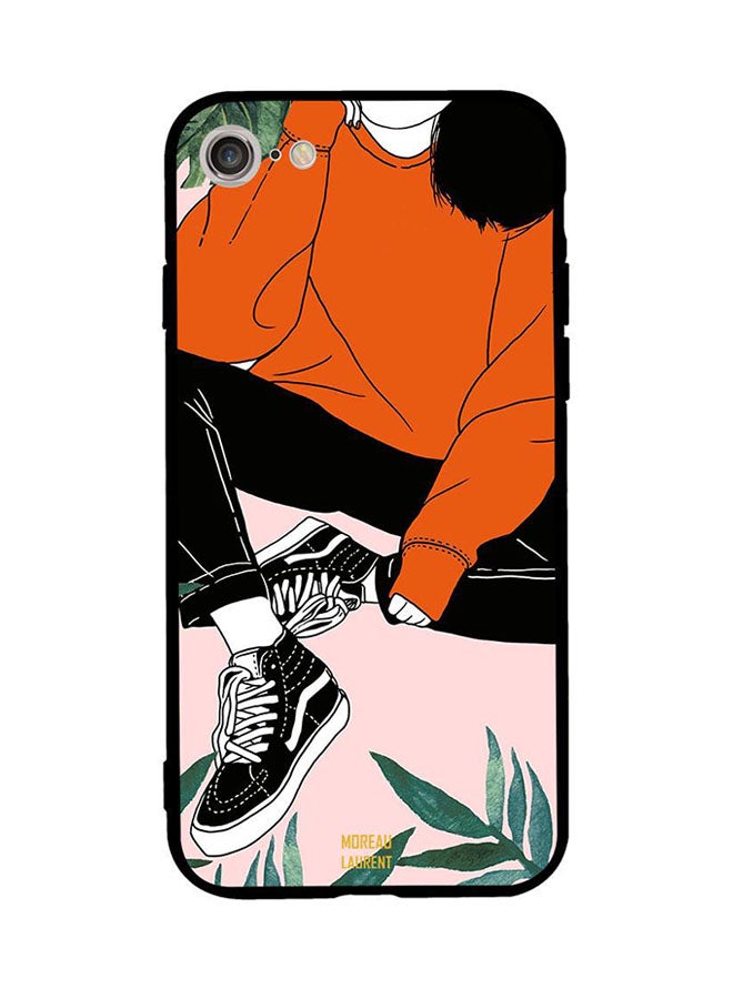 Moreau Laurent Skin Case Cover -for Apple iPhone 7 Black Shoes Orange Shirt Girl Black Shoes Orange Shirt Girl