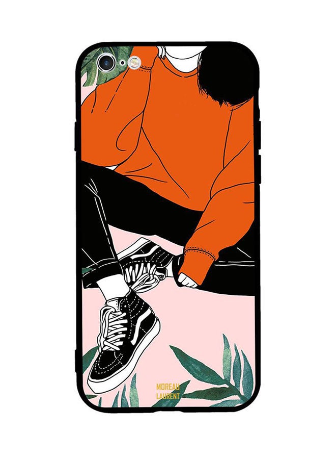 Moreau Laurent Protective Case Cover For Apple iPhone 6 Plus Black Shoes Orange Shirt Girl