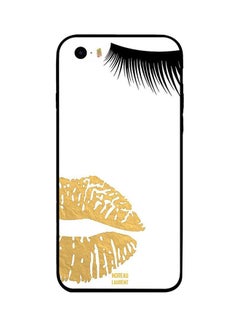Protective Case Cover For Apple iPhone SE Black Eyelash and Golden Lips