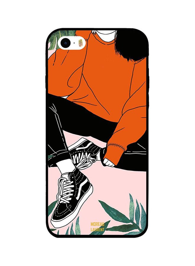 Moreau Laurent Protective Case Cover For Apple iPhone SE Black Shoes Orange Shirt Girl