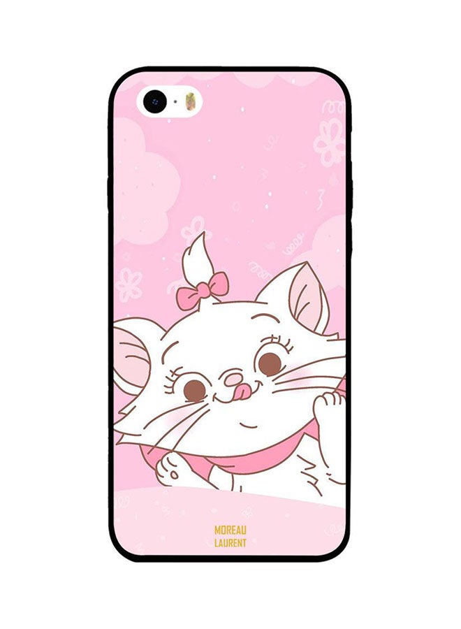 Moreau Laurent Protective Case Cover For Apple iPhone 5S Cat Pink Hairclip