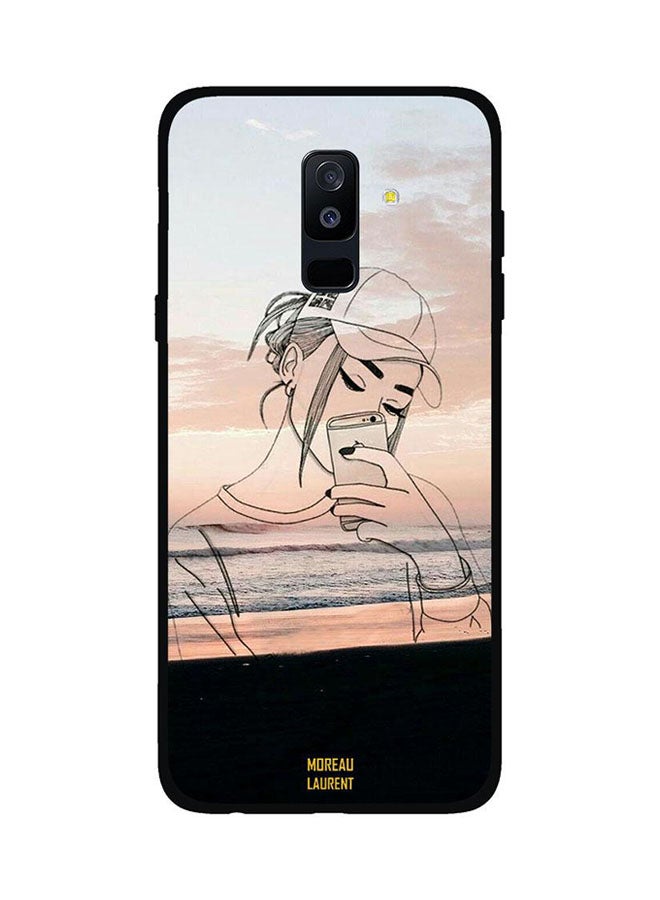 Moreau Laurent - Protective Case Cover For Samsung Galaxy A6 Plus Doodle Cap Girl Making Selfie - Image 1