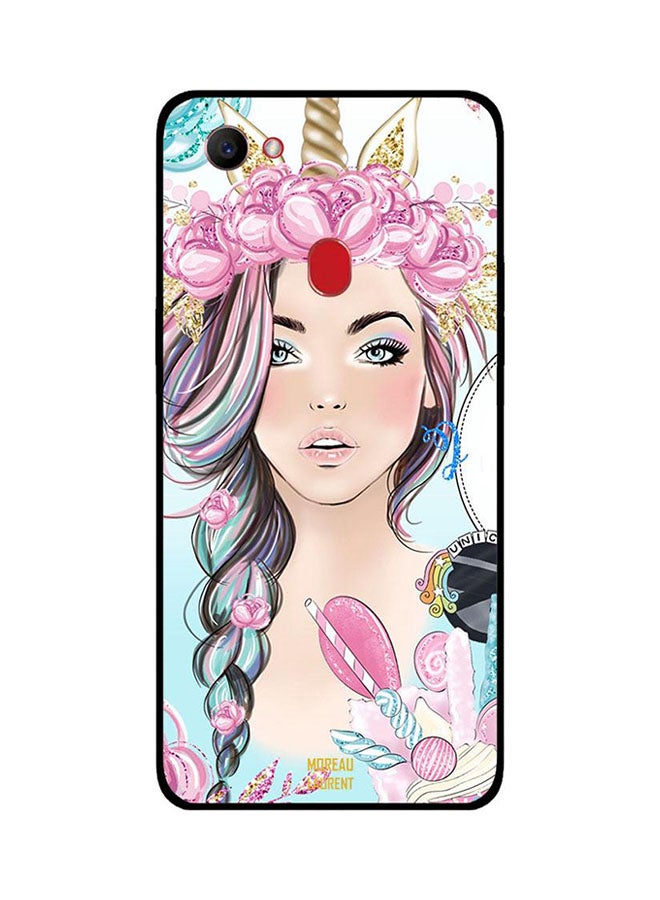 مورو لورنت غطاء حماية جلدي لهاتف Oppo F7 Unicorn Girl